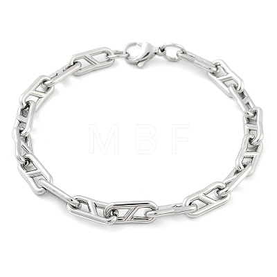 304 Stainless Steel Oval Link  Chain Bracelets for Women Men BJEW-F488-49A-P-1