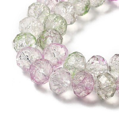 Transparent Crackle Glass Beads Strands CCG-L050-01A-02-1