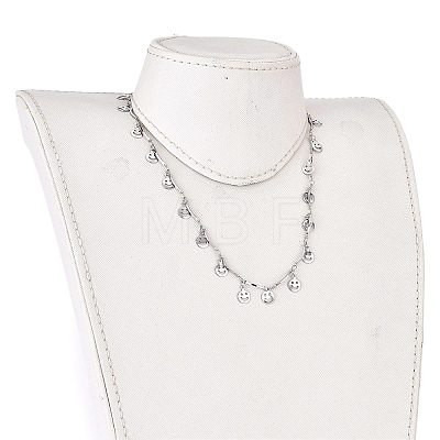 Smile Face Charm Necklace & Bracelet Sets SJEW-JS01129-1