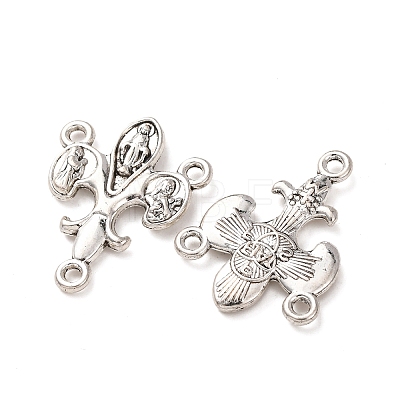 Tibetan Style Alloy 3-Loop Chandelier Component Links FIND-C094-19AS-1