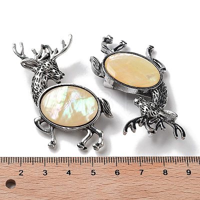 Tibetan Style Alloy Elk Brooches JEWB-A021-02AS-01-1