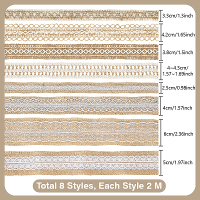 16M 8 Styles Burlap Ribbon OCOR-PH0036-84-1