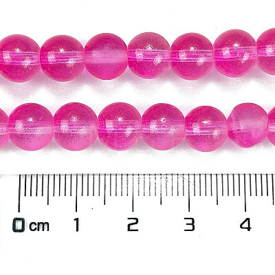 Frosted Transparent Glass Bead Strands GLAA-P065-8mm-11-1