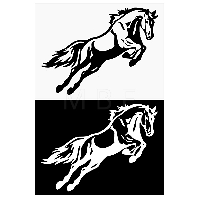 Gorgecraft 4Pcs 2 Colors Waterproof Horse Plastic Reflective Stickers DIY-GF0006-32-1