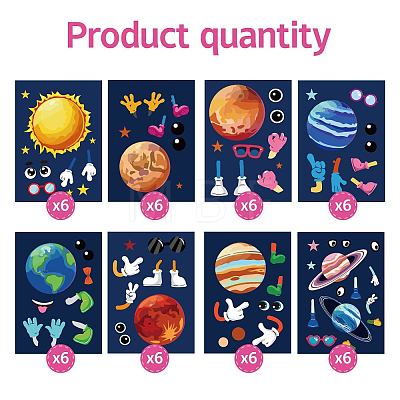 48 Sheets 8 Styles Paper Make a Face Stickers DIY-WH0467-010-1
