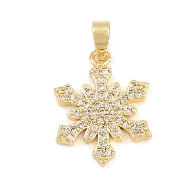 Brass Micro Pave Clear Cubic Zirconia Pendants CU-CBA9B49-02B-G-1