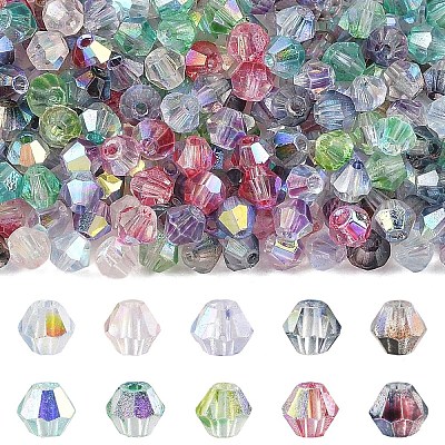 500Pcs 10 Colors Transparent Colours Glass Seed Beads GLAA-YW0005-85-1