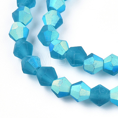 Imitate Austrian Crystal Bicone Frosted Glass Beads Strands LS-GLAA-F029-TM3mm-A01-1