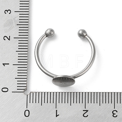 Non-Tarnish Adjustable 304 Stainless Steel Finger Rings Components STAS-K278-04B-P-1