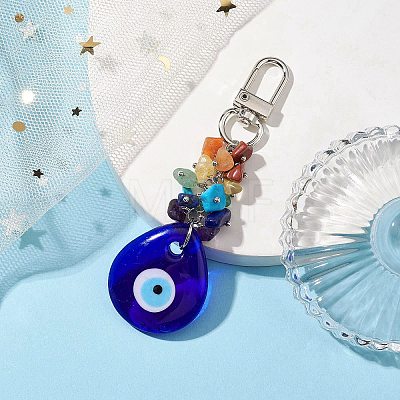 Evil Eye Blue Glass Pendant Decooration HJEW-JM01967-01-1