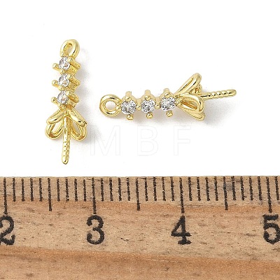 Brass Micro Pave Cubic Zirconia Peg Bails Charms KK-D324-25G-1