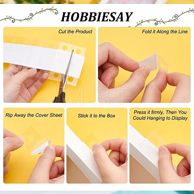 300Pcs Transparent PVC Self Adhesive Hang Tabs CDIS-HY0001-01-1