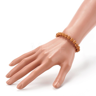 Imitation Wood Acrylic Stretch Beaded Bracelets BJEW-JB06232-1