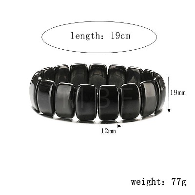 Synthetic Non-magnetic Hematite Beads Stretch Bracelets for Men PZ7053-8-1