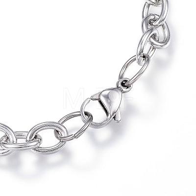 304 Stainless Steel Charm Bracelets BJEW-G544-05P-1