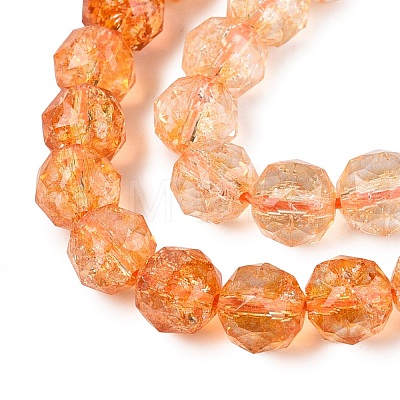 Crackle Transparent Glass Beads Strands GLAA-Q108-02A-14-1