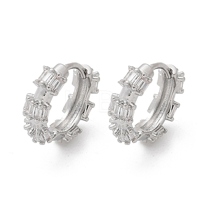 Brass Glass Hoop Earrings EJEW-Q014-23P-1