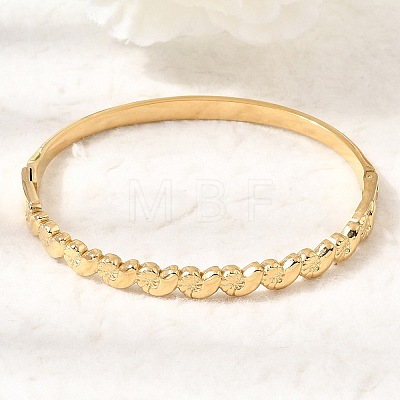 304 Stainless Steel Heart Hinged Cuff Bangles for Women SA-CBAF851-04G-1