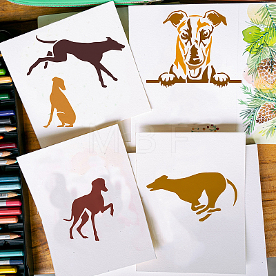 4Pcs 4 Styles PET Hollow Out Drawing Painting Stencils DIY-WH0394-0133-1