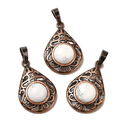 Natural Howlite Pendants G-H065-02R-15-1