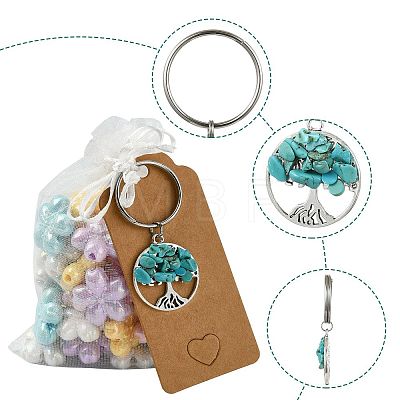 Natural & Synthetic Mixed Stone Keychains KEYC-FS0001-14-1
