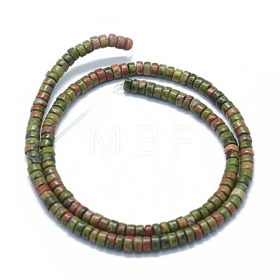 Natural Unakite Beads Strands G-F631-A12-1