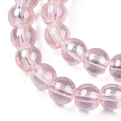 Electroplate Transparent Glass Beads Strands GLAA-T032-T6mm-AB10-1