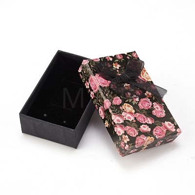 Flower Pattern Cardboard Jewelry Packaging Box CBOX-L007-003A-1