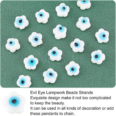 SUPERFINDINGS Handmade Evil Eye Lampwork Beads Strands LAMP-FH0001-11-1