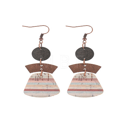 Alloy with Imitation Leather Dangle Earrings FS-WG30D02-13-1