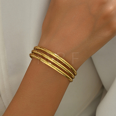 Stainless Steel Triple Layer Cuff Bangles RJ3221-4-1