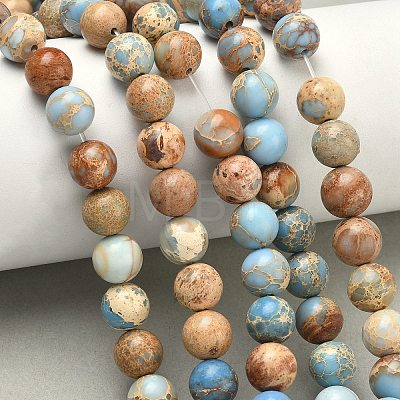Natural Imperial Jasper Beads Strands G-I122-8mm-13-1