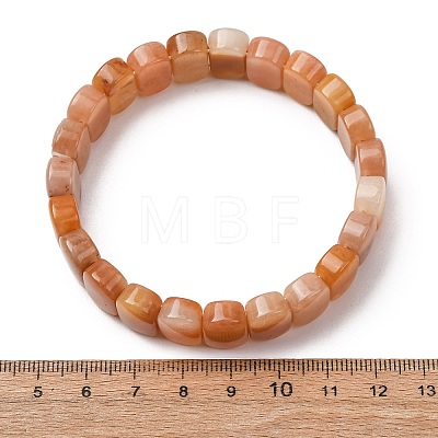 Natural Topaz Jade Beaded Stretch Bracelets for Women Men BJEW-D461-02J-1