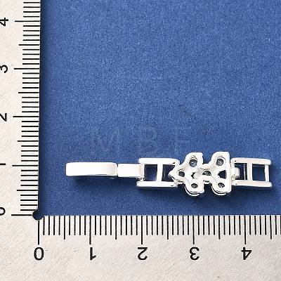 Brass Micro Pave Clear Cubic Zirconia Fold Over Clasps KK-Q043-21S-1