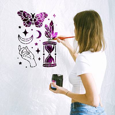 PET Hollow Out Drawing Painting Stencils DIY-WH0421-0003-1