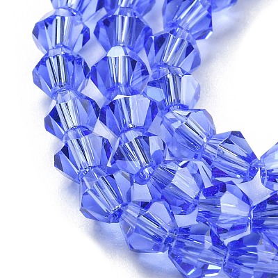 Transparent Electroplate Glass Beads Strands GLAA-F029-4mm-C07-1