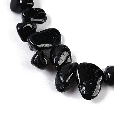 Natural Black Tourmaline Nuggets Beads Strands G-B125-A06-01-1