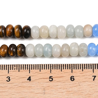 Natural Polychrome Jasper & Flower Amazonite & Tiger Eye & Dyed White Jade & White Jade & Lemon Jade Beads Strands G-Z135-C01-1