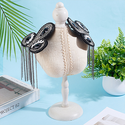 2Pcs Iron Tassel Chain Shoulder Epaulettes DIY-HY0003-61-1