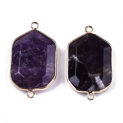 Natural Amethyst Links Connectors G-T131-48G-02-1