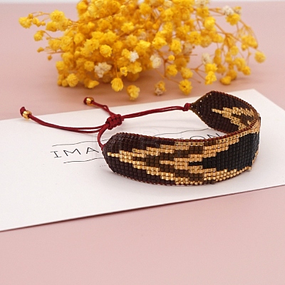 Miyuki Seed Braided Bead Bracelet BJEW-P269-05F-1