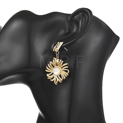 304 Stainless Steel & Natural Shell Dangle Earrings for Women EJEW-JE07213-02-1