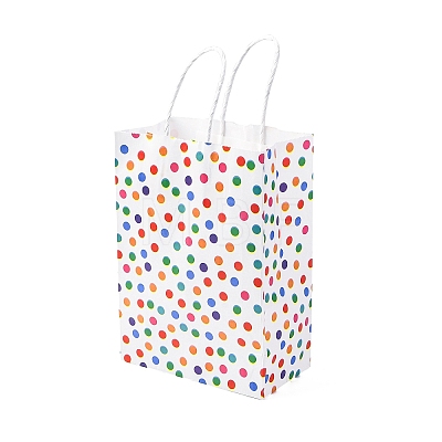Polka Dot Print Paper Packing Tote Bags LS-CARB-R001-01A-1