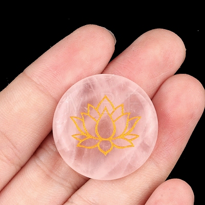 Symbol Natural Rose Quartz Flat Round Palm Stones PW-WGE396D-09-1