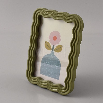 Resin Wavy Edge Photo Frame Stand for Tabletop Display RE-JOYA7E4-01A-1