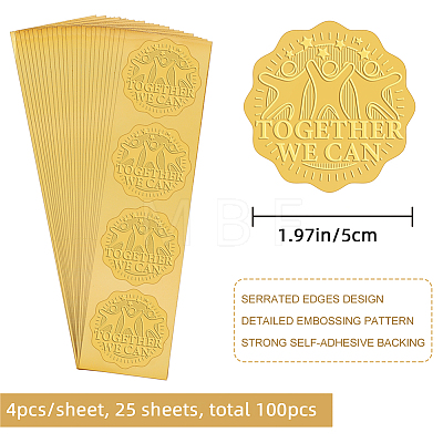 Self Adhesive Gold Foil Embossed Stickers DIY-WH0211-298-1