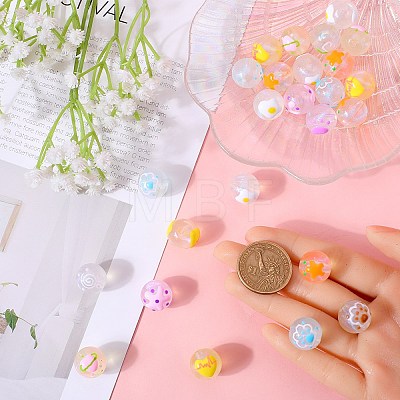 SUNNYCLUE 40Pcs 10 Colors Transparent Acrylic Beads OACR-SC0001-25-1