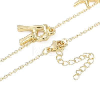 Bohemian Summer Beach Style 18K Gold Plated Shell Shape Initial Pendant Necklaces IL8059-18-1