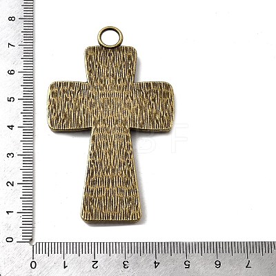 Tibetan Style Pendant Cabochon Enamel Settings TIBEP-4479-AB-LF-1