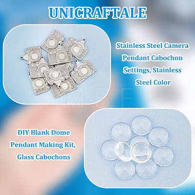 Unicraftale DIY Blank Dome Pendant Making Kit DIY-UN0004-16-1